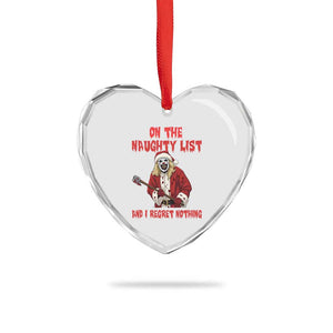 Terrifier Santa Christmas Movie Heart Crystal Glass Ornament On The Naughty List And I Regret Nothing TS14 Print Your Wear