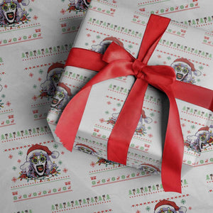 Terrifier Santa Christmas Wrapping Paper Roll Getting Into The Holiday Spirit Horror Movie TS14 White Print Your Wear