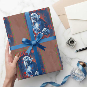 Terrifier Santa Christmas Wrapping Paper Roll Slashing Through The Snow TS14 Mocha Print Your Wear