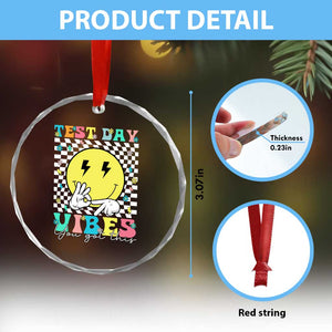 Test Day 67 Meme Crystal Glass Ornament You Got This Testing Teacher Retro Grooves TS11 Print Your Wear