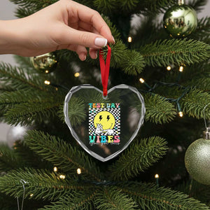Test Day 67 Meme Heart Crystal Glass Ornament You Got This Testing Teacher Retro Grooves TS11 Print Your Wear