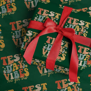 Test Day Vibes Wrapping Paper Roll Teacher Groovy Testing Day Exam TS10 Green Print Your Wear