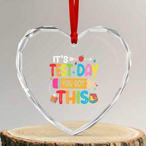 Test Day You Got This Heart Crystal Glass Ornament TS10 Transparent Glass 3'' Heart Print Your Wear