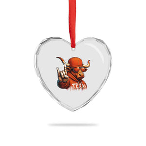 TFL Football Lover Heart Crystal Glass Ornament Orange Cow Rock Hand Sign TS11 Print Your Wear