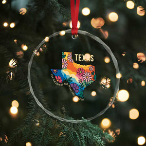 Texas Floral Boho Crystal Glass Ornament For the Love of the Texas Hill Country Southern Pride TS02 Print Your Wear