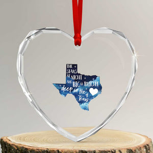 Texas Pride Heart Crystal Glass Ornament The Stars at Night Are Big and Bright TS02 Transparent Glass 3'' Heart Print Your Wear