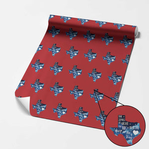 Texas Pride Wrapping Paper Roll The Stars at Night Are Big and Bright TS02 Red Print Your Wear