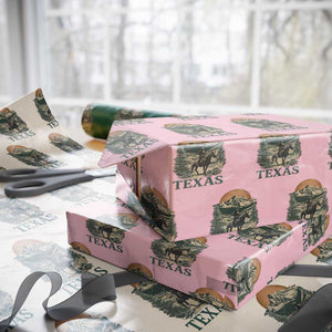 Texas Western Cowboy Life Wrapping Paper Roll Vintage Horse Riding Graphic TS12 Light Pink Print Your Wear