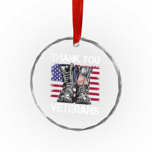 Thank You Veterans Crystal Glass Ornament American Flag Military Supportive Veterans Day TS10 Print Your Wear