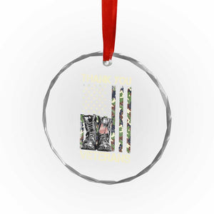 Thank You Veterans Crystal Glass Ornament Camo American Flag Military Supportive Veterans Day TS10 Print Your Wear