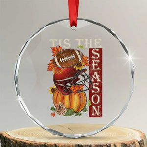 Thanksgiving Tis The Season Crystal Glass Ornament American Football Pumpkin Fall Season TS11 Print Your Wear