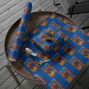 Thanksgiving Tis The Season Wrapping Paper Roll American Football Pumpkin Fall Season TS11 Blue Print Your Wear