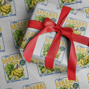 That's Bananas Wrapping Paper Roll Funny Banana Summer Fruit Food Pun TS14 White Print Your Wear