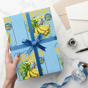 That's Bananas Wrapping Paper Roll Funny Banana Summer Fruit Food Pun TS14 Light Blue Print Your Wear