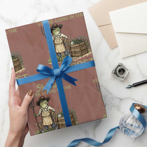 That's It You're Going in the Compost Wrapping Paper Roll Funny Frog Gardener Meme TS14 Mocha Print Your Wear