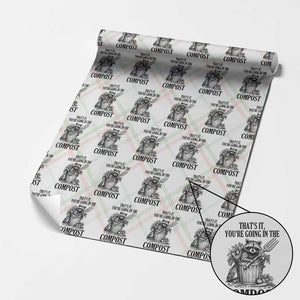 That's It You're Going in the Compost Wrapping Paper Roll Funny Raccoon Gardener Meme TS14 Christmas Plaid Print Your Wear