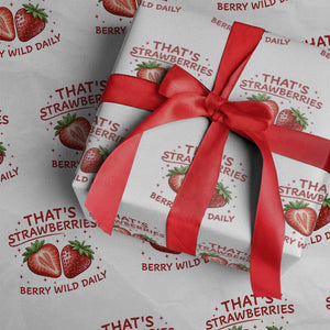 That’s Strawberries Wrapping Paper Roll Summer Fruit Festival TS14 White Print Your Wear