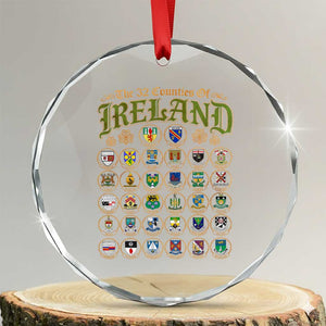 The 32 Counties Of Ireland Crystal Glass Ornament Irish Pride Heritage Vintage Celtic Shamrock TS11 Transparent Glass 3'' Circle Print Your Wear