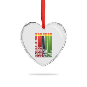 The 7 Principles Of Kwanzaa Heart Crystal Glass Ornament Kinara Candles African Heritage TS11 Print Your Wear