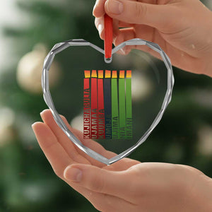 The 7 Principles Of Kwanzaa Heart Crystal Glass Ornament Kinara Candles African Heritage TS11 Print Your Wear
