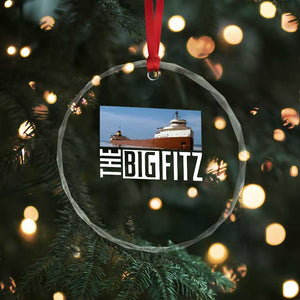The Big Fitz Tribute Crystal Glass Ornament SS Edmund Fitzgerald Freighter Design for Great Lakes History TS02 Print Your Wear
