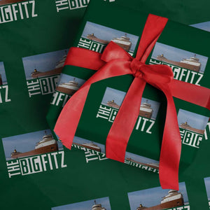 The Big Fitz Tribute Wrapping Paper Roll SS Edmund Fitzgerald Freighter Design for Great Lakes History TS02 Green Print Your Wear