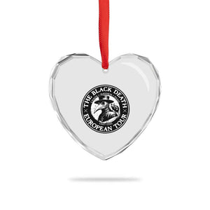 The Black Death European Tour 1347 Heart Crystal Glass Ornament Funny Plague Doctor History Humor
