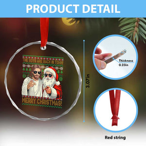 The Boys Are Back in Town Funny Christmas Crystal Glass Ornament Cool Santa and Jesus Holiday Humor TS02 Print Your Wear