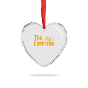 The Electrician Heart Crystal Glass Ornament Vintage Wire Stripper Pliers Graphic