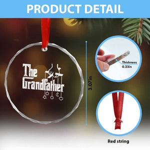 The Grandfather Crystal Glass Ornament Funny Grandpa Italian Mafia Style Father's Day