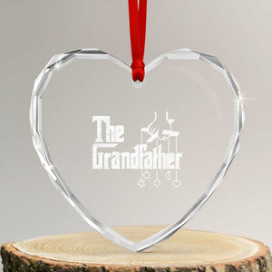 The Grandfather Heart Crystal Glass Ornament Funny Grandpa Italian Mafia Style Father's Day
