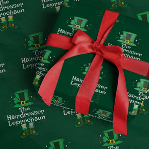 The Hairdresser Leprechaun Matching Group Wrapping Paper Roll Festive St Patricks Day Squad Hairdressers TS02 Green Print Your Wear