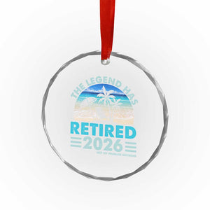 The Legend Has Retired 2026 Crystal Glass Ornament Vintage Tropical Beach Sunset Graphic Ocean Vibes