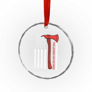 The Legend Has Retired Firefighter Crystal Glass Ornament Vintage Retirement Gifts Fireman American Flag TS10 Print Your Wear
