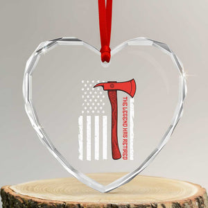 The Legend Has Retired Firefighter Heart Crystal Glass Ornament Vintage Retirement Gifts Fireman American Flag TS10 Transparent Glass 3'' Heart Print Your Wear