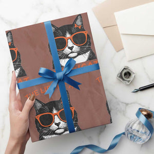 The Life Of A Showcat Wrapping Paper Roll Funny Cat Showgirl Era TS10 Mocha Print Your Wear