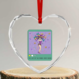 The Life Of The Mardi Gras Queen Heart Crystal Glass Ornament TS14 Transparent Glass 3'' Heart Print Your Wear