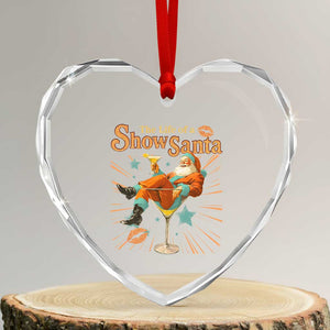The Life Of The Show Santa Heart Crystal Glass Ornament Funny Christmas Orange Santa TS11 Transparent Glass 3'' Heart Print Your Wear