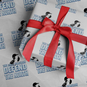 The Loon Platoon Defend The North Wrapping Paper Roll MN State Bird Loon Resistance TS12 White Print Your Wear