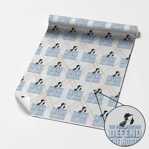 The Loon Platoon Defend The North Wrapping Paper Roll MN State Bird Loon Resistance TS12 Christmas Plaid Print Your Wear