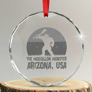 The Mogollon Monster Arizona Bigfoot Crystal Glass Ornament Vintage Cryptid Folklore TS12 Transparent Glass 3'' Circle Print Your Wear