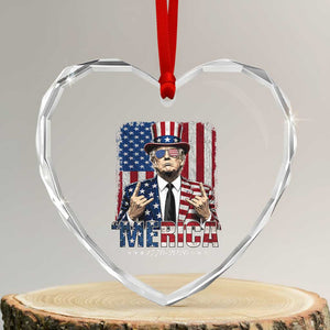 The Nations Leader US 250th Anniversary Heart Crystal Glass Ornament Funny 4th of July 1776 2026