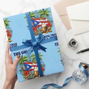 The Only Thing More Powerful Than Hate Is Love Puerto Rico Wrapping Paper Roll Unity and Love Boricua Heritage Pride TS02 Light Blue Print Your Wear
