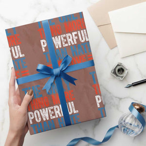 The Only Thing More Powerful Than Hate Is Love Wrapping Paper Roll Bold Red White and Blue Bunny Inspirational Quote TS02 Mocha Print Your Wear