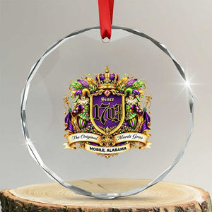 The Original Mardi Gras Mobile Alabama Since 1703 Crystal Glass Ornament Funny Carnival TS11 Transparent Glass 3'' Circle Print Your Wear