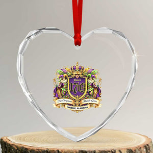 The Original Mardi Gras Mobile Alabama Since 1703 Heart Crystal Glass Ornament Funny Carnival TS11 Transparent Glass 3'' Heart Print Your Wear