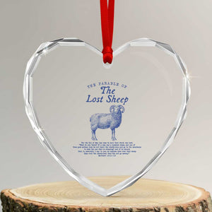 The Parable Of The Lost Sheep Heart Crystal Glass Ornament Christian Bible Verse Matthew 18 TS11 Transparent Glass 3'' Heart Print Your Wear