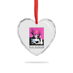 The Reader Tarot Heart Crystal Glass Ornament Witch Reading Book Club Occult Cat Mom TS10 Print Your Wear