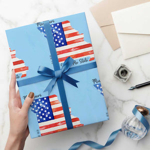 The Show Me State Est 1821 Wrapping Paper Roll Proud Missourian Gift TS12 Light Blue Print Your Wear