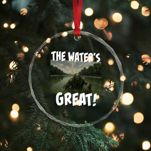 The Water is Great Swamp Monster Reflecting Pool Crystal Glass Ornament Funny Washington DC Algae Creature Meme